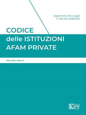 cover image of Codice delle istituzioni Afam private